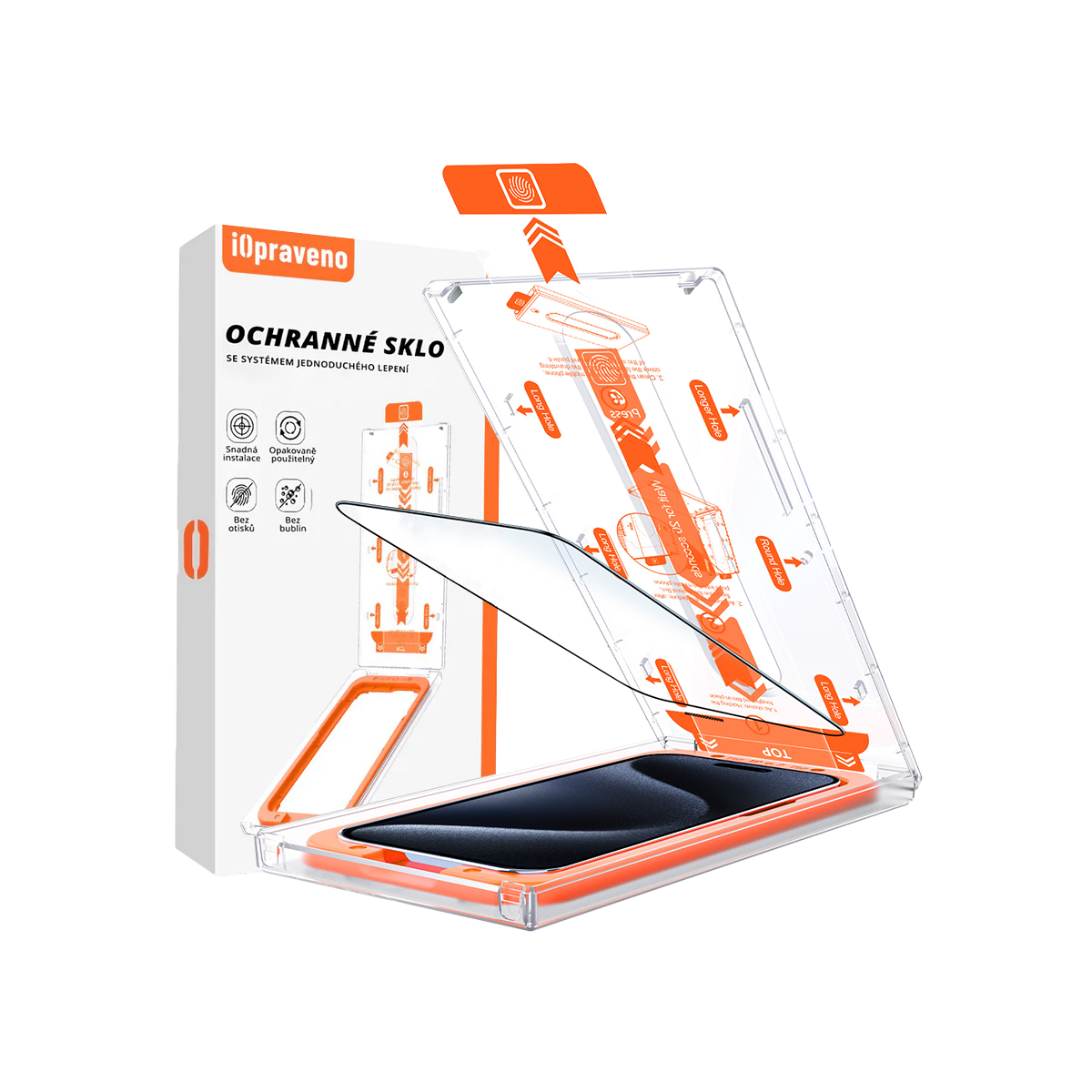 iOpraveno PREMIUM CLEAR protective glass with easy bonding system (applicator included)