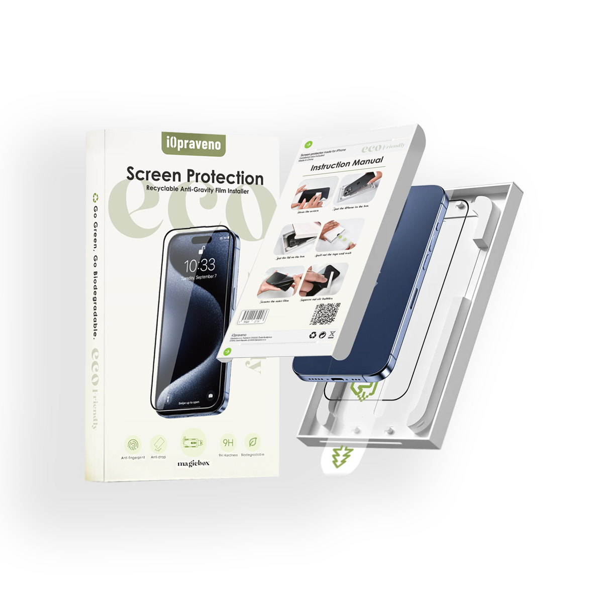 iOpraveno protective glass CLEAR ECO friendly (with paper applicator)