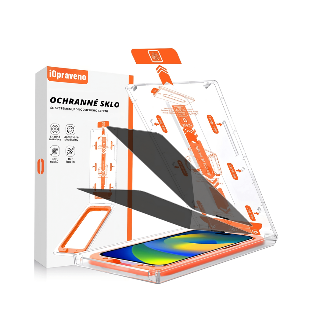 iOpraveno PREMIUM PRIVACY protective glass with simple bonding system (applicator included)