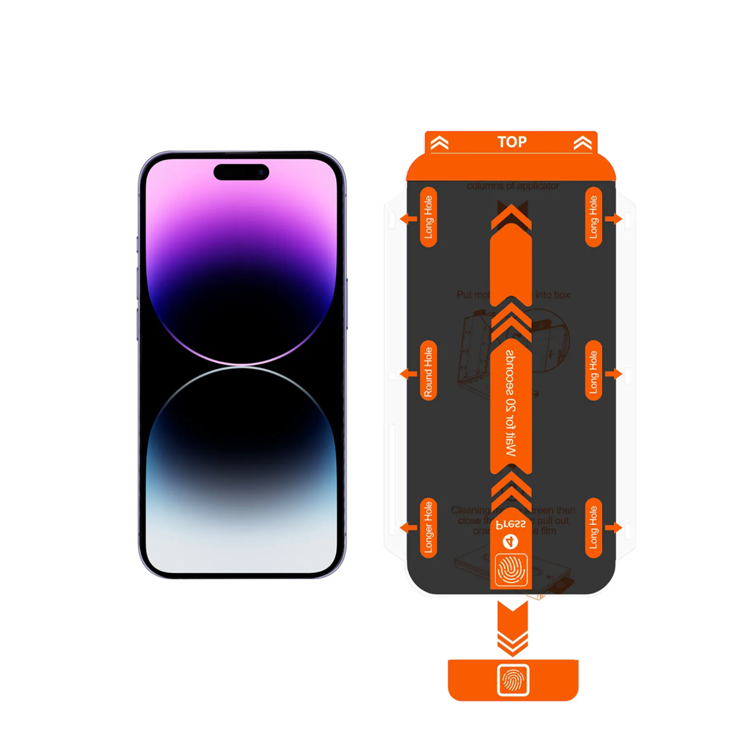 iOpraveno PRÉMIOVÉ PRIVACY ochranné sklo se systémem jednoduchého lepení (bez aplikátoru).